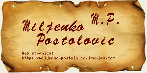 Miljenko Postolović vizit kartica
